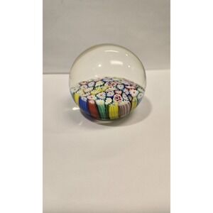 Vintage Murano Closepack Millefiori Art‎ Glass Paperweight With Complex Canes